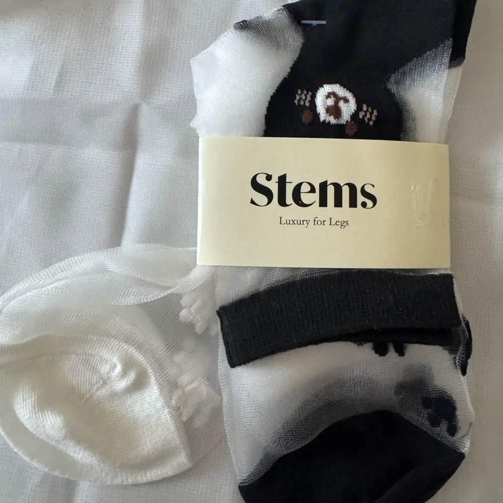 Stems Women's Sheer Cats Two Pair Pack Socks - NWT - Luxury for Legs